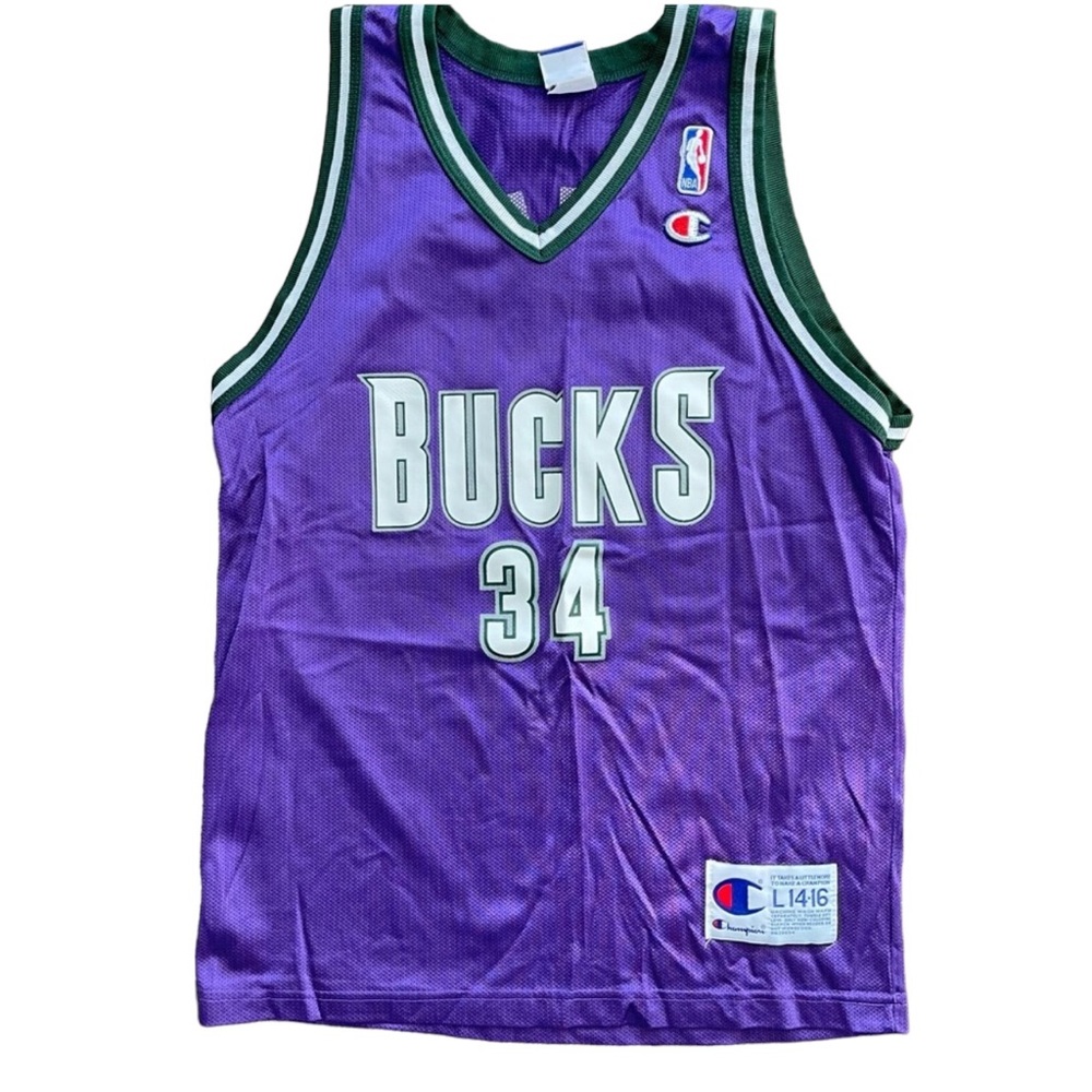 CHAMPION Milwaukee Bucks Vintage Ray Allen Jersey, Youth Size Large